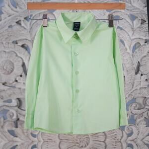 Arrow Boys Green Dress Shirt Size 5 Long Sleeve Button Up